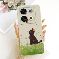 Cat Chinese Loogn Dragon Cartoon Painting Casing For Itel P65 P671L Back Cover Soft Matte Silicone Phone Case On ItelP65 ITEL P65 beige