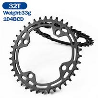 BXT MTB Bike 104 BCD ChainWheel Round Narrow Wide MTB Chainring 32T/34T/36T/38T Single Sprocket Bicycle Crankset Parts 104BCD 38T gray