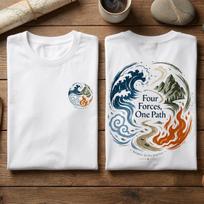 Avatar: The Last Airbender Shirt, Elemental Yin Yang Graphic Tee, Spiritual Fan Gift XL gray