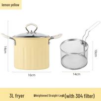 Nordic Style Large-Capacity Multifunctional Tempura Deep Fryer with Filter Net gray
