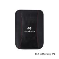 For Volvo Car Console Armrest Pad Carbon Fiber Leather Auto Cushion Cover Xc60 Xc90 V40 V60 S60 V50 V90 S80 C40 XC40 V70 XC70 CT9 black