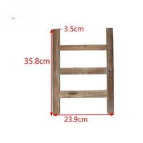 Ladder Towel Rack 3 Tier Vintage Solid Wood Farmhouse Desk Multifunctional Storage Stand Home Decorative Interior Accessories brown