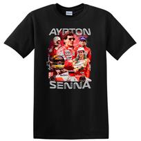 Ayrton Senna Formula One Racing Legend Graphic T Shirt Racing Tee Gift S gray