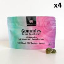 20 CBD Gummies 30mg + THC 5mg (5 flavors to choose from) Green Raspberry / 4 sachets