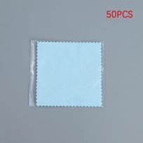 50 vnt. poliravimo šluosčių iš sterlingų sidabro, sidabro spalvos valymo šluostės su individualia pakuote, minkštos, švarios, skirtos papuošalų įrankiams 50PCS mėlyna