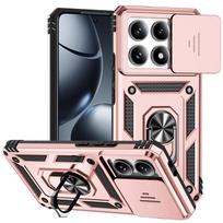 Dėklas Xiaomi 14T Pro 5G su magnetiniu žiedu, šarvuotas telefono dėklas, skirtas Mi 14T Mi14T Xiaomi14T 14 T Pro, apsauginis dangtelis kameros objektyvui For Xiaomi 14T gray