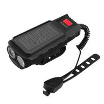 Bike Light Solar Charging Panel High Brightness Illumination 400 Lumens Bike Headlight juoda