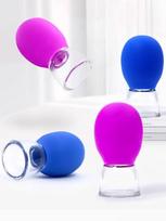 Facial Cupping Device, Cupping Scraping Cup, Eye Area Sliding Cupping, Silicone Cupping Device mėlyna