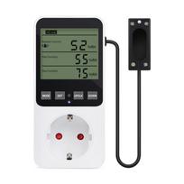 Digital Temperature Humidity Controller Thermostat Regulator with NTC Sensor EU UK US FR Plug gray