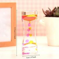 Creative Mixed Color Liquid Hourglasses Bubbler Timer Oil Drop Ladder Water Hourglass Relieve Boredom Sensory Office Table Decor 13.5X5X3CM beige