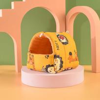 Cute House Guinea Pig Ferrets Small Animal Hammock Ferret Ferret Cage Accessories Beds Winter Warm Chinchilla Mat Hamster House (as the picture,S 8X8cm) orange