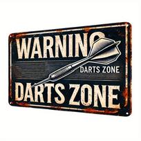 Retro Dart Metal Wall Sign x Inch Vintage Dartboard Area Decor Aluminum Tin Poster 20x30cm（7.8x11.8inch） gray