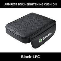 Leather Car Armrest Mat Height Support Pad Storage Accessories For Skoda Octavia A5 A7 RS Fabia Superb Rapid Karoq xknp33 gray