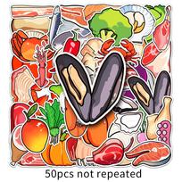 50 Fresh Graffiti Personalized Creative Cartoon Children's Goo Card DIY Mobile Phone Case Suitcase Stickers Waterproof black