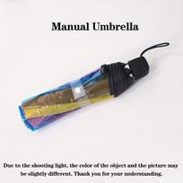 umbrella Colorful transparent automatic umbrella Travel lightweight folding umbrella Wind and rain resistant three fold umbrella black