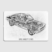 Opel Kadett C 1973 Metal Sign Club Cave Pub Funny Wall Decor Tin Sign Posters 20x30cm（7.8x11.8inch） gray