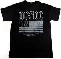 AC/DC Back In Black T-shirt ACDC Flag 1980 US Tour Tee Hard Rock Adult Men's New Unisex T-Shirt XXXL gray