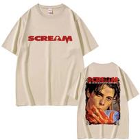 90s Horror Movie Scream Vintage Graphic T-shirts Billy Loomis Print T-shirt We All Go A Little Mad Billy Halloween Men T Shirts S juoda
