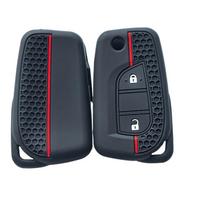 2 Buttons For Toyota Corolla Auris Reiz Avensis Verso Yaris Aygo Rav4 Scion Tc Im Silicone Car Key Case Silicone Remote Cover black