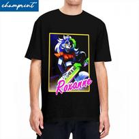 Priting Roxanne Wolf FNAF T-Shirt Men Cotton Short Sleeve Round Neck Summer Clothes S juoda