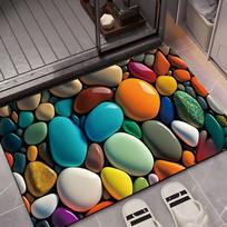 60*90cm Pebble-patterned Diatom Mud Floor MATS, Dirt-resistant and Wear-resistant Floor MATS, Bathroom Water-absorbing and Anti-slip Foot MATS KTY 40*60cm blue