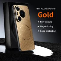 For Huawei  Pura 70 70 Pro 70 ProPlus 70 Ultra Luxury Gold Wire Textured Coil Magnetic All-Inclusive Dropproof Phone Case For Pura 70 auksas