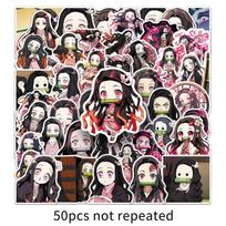 50 Nezuko Graffiti Stickers: Japanese Anime Jujutsu Kaisen Decor for Notebooks & Phones black