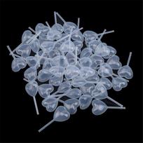 50pcs 4ml Transparent Liquid Dropper Mini Heart Shape Pasteur Pipette Plastic Squeeze Dropper Cupcake, Chocolate 4ml gray