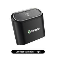 For Skoda Car Hanging Trash Bin Storage Box Auto Accessories Kamiq MK3 Roomster Rapid Kodiaq Karoq Fabia Enyaq knfg14 gray