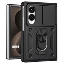 Case for Samsung Galaxy Z Fold 8, Shockproof Hard Bumper with Stand and Camera Protection - Black juoda