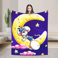 Diddl Cartoon Sleep Blanket  Airplane Travel Flannel Throw Blanket For Outdoor Warm Soft Customized Quality Bedspread Gift Idea 75cm*90cm yellow