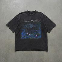 Claude Monet Marškinėliai | Išblukęs neapdorotas kraštas Meno Marškinėliai | Sunkaus Medvilnės Unisex Streetwear | Įkvėpta meno XL gray