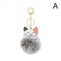 1PC Cat Hairball Keychain Car Keychain Key Ring Fashion Keychains Bag Accessories Cute Bag Pendant pilka