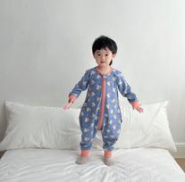 Autumn & Winter Infant Cartoon Sleeping Bag Jumpsuit: Pure Cotton, Anti-Kick, Split-Leg Design 80 cm gray