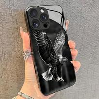 Tamsaus liūto galvos rašto grūdinto stiklo telefono dėklas, skirtas iPhone 17 Pro Max 16 15 14 13 12 11 Pro 17Air 16E 7 8 Plus XR XS X Dangtelis iPhone 12 gray