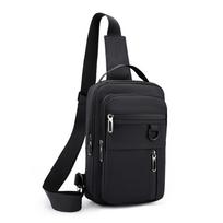 Men's Multi-Functional Chest Sling Bag – Stylish Nylon Crossbody with Multiple Compartments for Outdoor Sports pilka spalva