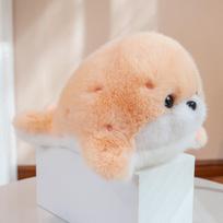 Cute sea creature seal doll plush toy aquarium killer whale doll children soothing rag doll 26cm（0.2kg） beige