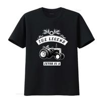 Tractor Zetor 25 A Classic Print T Shirt Comfortable Top For Everyday Wear Slightly Unisex Ver XXL black