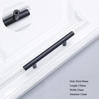 Zinc Zinc Alloy Simple Single Hole Luxury Modern Door Knobs Furniture Hardware Drawer Handle Cabinet Handle black-96mm