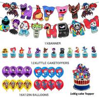 Poppy Playtime Gimtadienio Šventės Dekoracijų Rinkinys Su Balionais Šventėms Flag Set 1 blue