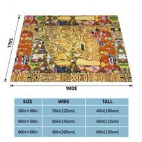 Gyvybės medis Stoclet Frieze Gustav Klimt Antklodės Fleece Naujiena šilta antklodė lovatiesei rudeniui/žiemai 75x100cm (30x40inch) beige