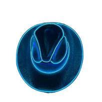 Colorful LED Luminous Cowboy Hat Pearlescent Western Cowboy Hat Funny Neon Halloween Hats  Kids mėlyna