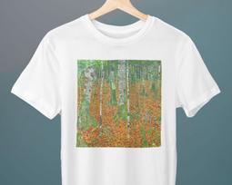 Birch Forest, Gustav Klimt Painting, Unisex T-Shirt, Art T-Shirt, Fine Art, Art Nouveau, Gift for Her, Gift for Him, Art Lover Gift 130 beige