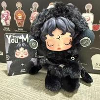 Skullpanda pliušinis žaisliukas raktų pakabukas su animacinio filmo dizainu kolekcionieriams Black black