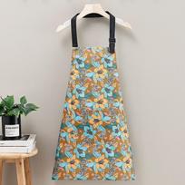 Flower Print Kitchen Apron Waterproof Restaurant Uniform Fashion Catering Work Clothes  for Women įvairiaspalvis