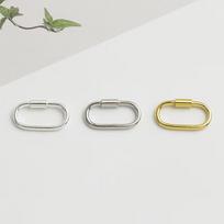 925 Sterling Silver Oval Lobster Spring Clasp Necklace Connector for DIY Jewelry 15.8 x 8 mm gray