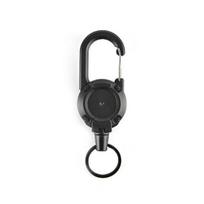 Retractable Keychain with Steel Wire Rope Carabiner Badge Reel Holder Clip Key Ring black