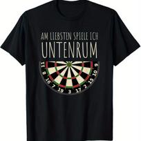 Funny Dart T-Shirt Am Liebsten Spiele Ich Untenrum Graphic Tee for Men Soft Cotton Casual Short Sleeve S black