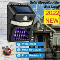 Solar Bug Zapper Mosquito Killer Lamp Outdoor Camping Led Light Outdoor Microwave Fly Insect Zapper white + yellow + purple light#1 gray