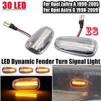 For Opel Zafira A 1999-2005 Astra G 1998-2009 LED Dynamic Side Marker Turn Signal Light Sequential Blinker gray